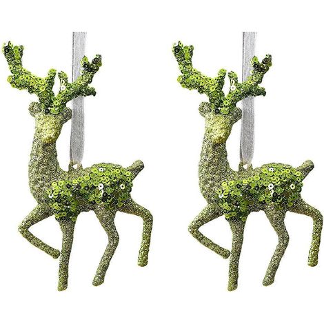 Grüner Glitzer-Baumschmuck, wetterfest, aus Polycarbonat, zum Aufhängen, für Weihnachten, Geburtstage und besondere Anlässe, mehrfarbig (1/5)