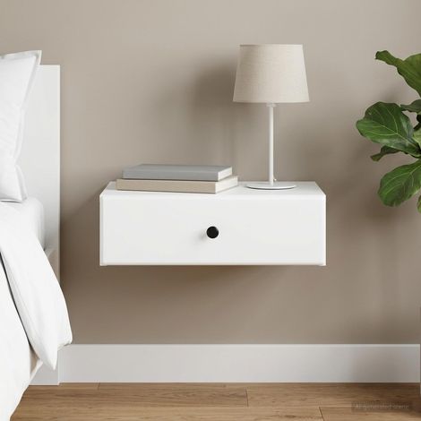 vidaXL Tavolino da Parete Laterale Bianco 59 x 34,5 x 17 cm (1/5)