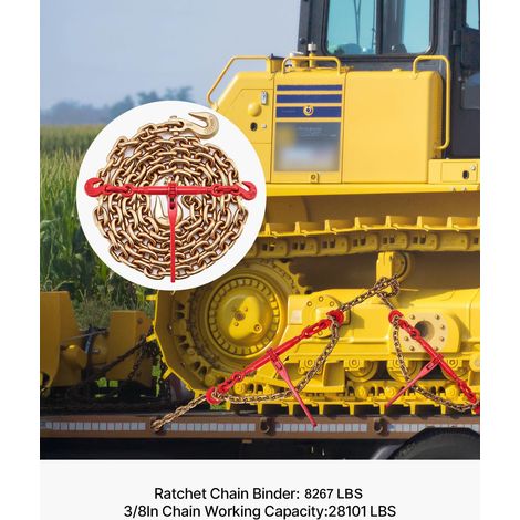 Kit de chaîne et de reliure 10-13 mm, reliures de charge à cliquet 4,18 t force de travail, reliures et chaînes à cliquet 10 mm x 3… (1/5)