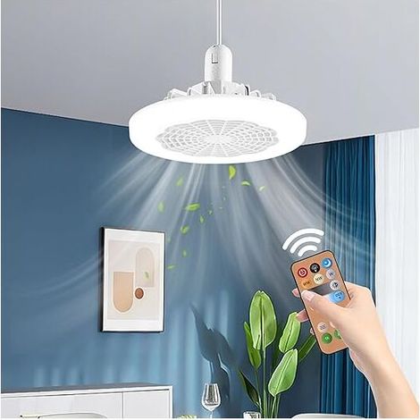 LED-Deckenventilator mit Beleuchtung, 30 W Deckenventilator mit Fernbedienung, Beleuchtungsventilator, dimmbare LED-Deckenleuchte, 3 Geschwindigkeiten, Timer-Deckenleuchte mit Ventilator