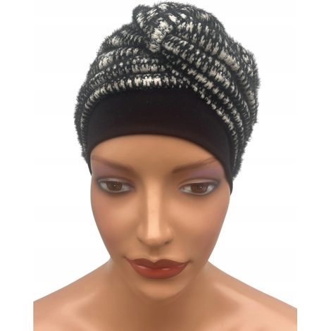 Turbante de mujer Ela 534, gorro de punto cálido, suave, drapeado. (1/5)