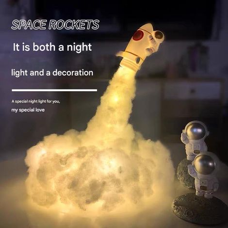 Kit d'éclairage fusée ambiance Instagram DIY, ornement, astronaute, décoration, cadeau, veilleuse spatiale, lampe de chevet (1/4)