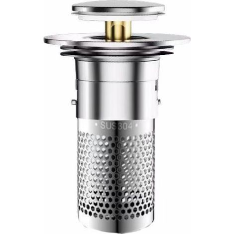 (8.7×6×3cm)2 Pièces Bonde Lavabo Universel,Bouchon de Vidange Amélioré,Pop Up Bouchon de Vidage Universel,Bouchon de Crépine avec Filtre à Cheveux pour évier de Comptoir (1/4)