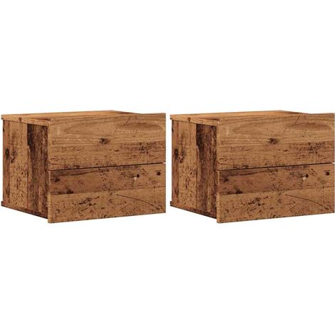 Maison Exclusive - Comodini a Muro 2 pz Legno Antico 40x32x30 cm (1/5)
