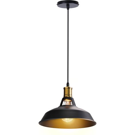27CM Vintage Pendant Lights Industrial Pendant Light Creative Pendant Lights For Kitchen Farmhouse Hallway Indoor (Black) (1/5)