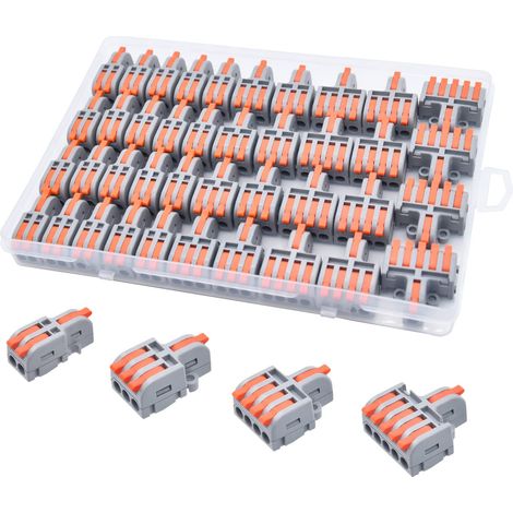 40 Pièces Electrical connector kit with lever, Petit Borne de connexion de Fil Compact Avec Levier, Peut être Librement Combiné (1/5)