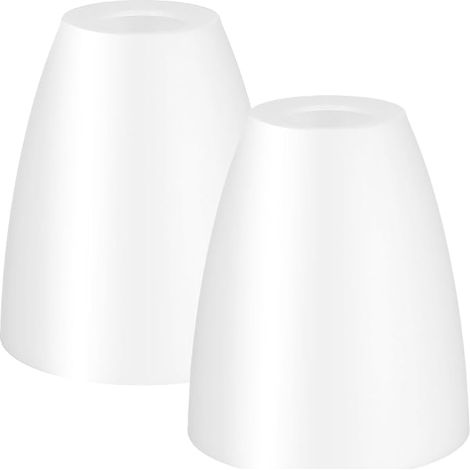 Set de 2 petites abat-jour de remplacement en plastique blanc pour lampe de chambre et de bureau Soft Diffusion de décoration de maison légère (1/5)