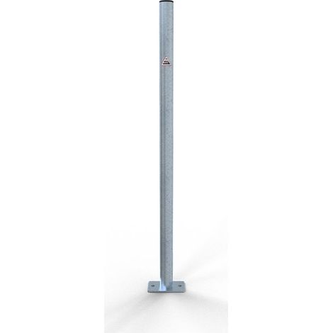 Schake Absperrpfosten aus Stahlrohr verzinkt Ø42x2,5mm mit Kunststoffkappe 900mm Überflur für Dübelbefestigung ohne Ösen