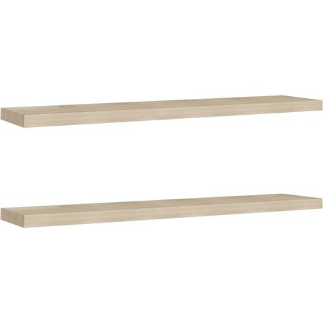 Étagères murales flottantes 2 pcs Chêne 120x23,5x3,8 MDF (1/5)