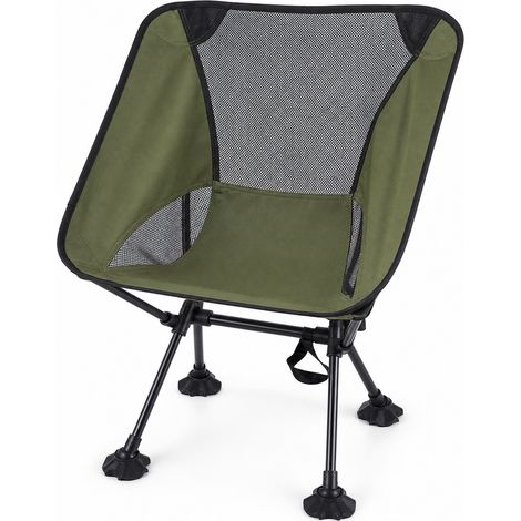 Chaise pliante extérieure respirante type lune kaki format compact (1/5)