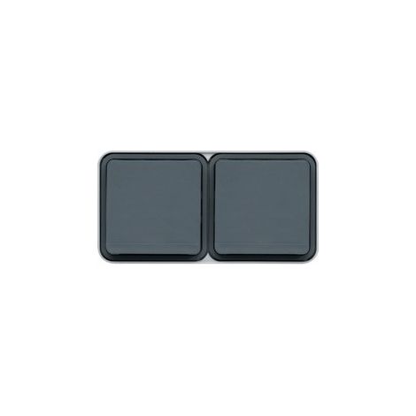 Hager – Prise de courant double saillie IP55 – 2P+T – Montage rapide avec membrane d'étanchéité – Maximum de place pour câblage