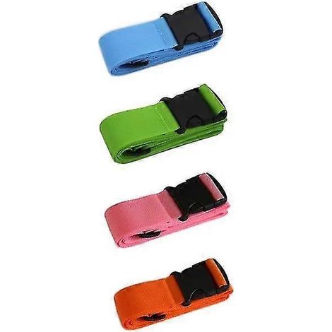 Sangle à bagages, sangle de valise, sangles de valise réglables avec fermeture à boucle (4 pièces, couleur aléatoire) (1/5)