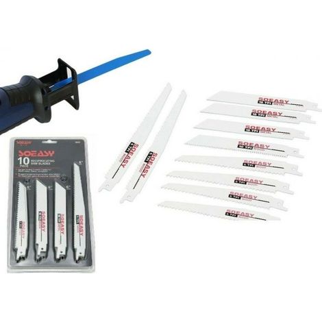 SET 10 LAME PER LEGNO E METALLO PER SEGA SEGHETTO ELETTRICA ALTERNATIVO 6" 8"