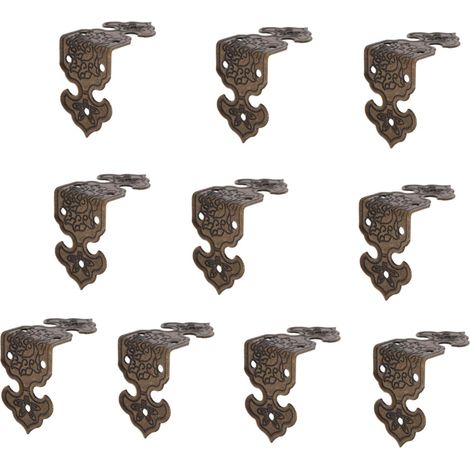 10 protège-coins décoratifs, marron, laiton/bois, style vintage (1/5)