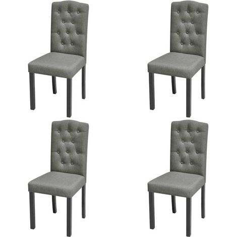Lot de 4 Chaises de salle à manger - Chaises à dîner Gris Tissu BV360611 - BonneVie (1/5)