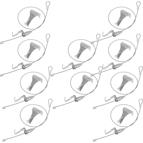 Lot de 12 crochets réglables pour cimaises câble en acier de (1/5)