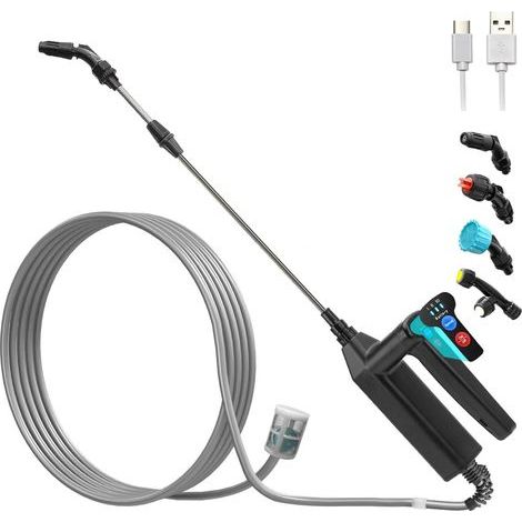 1 Pulvérisateur Électrique, Batterie 7.4V, Lance Télescopique, 3 Buses, Tuyau 5M, Jardin Toiture (1/5)