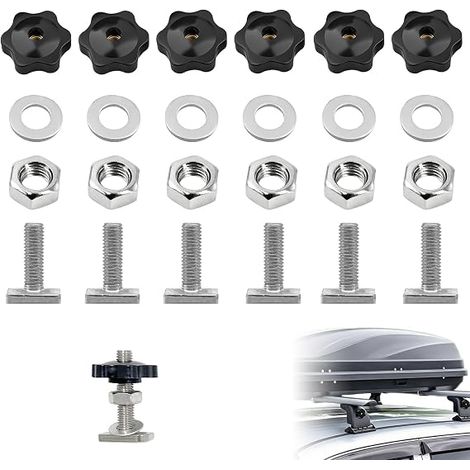 M8 Stainless Steel T Nut Bolts with Washer for Roof Boxes, Roof Bars, Luggage Racks (1/5)