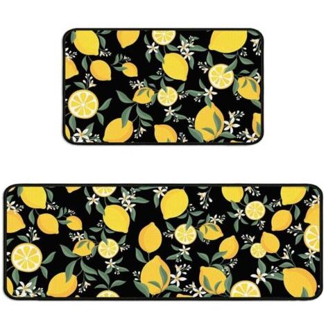 Zitronen-Küchenmatte – Anti-Ermüdungs-Küchenmatten-Set – Fruchtiges und frisches Design, komfortabel für langes Stehen