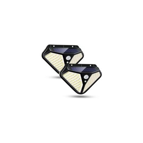Aplique solar de pared, 102 LED para exteriores, resistente al agua IP65, sensor de movimiento, 3 modos de iluminación, inalámbrico, para jardín, valla, puerta, patio, garaje, 2 unidades - Crezuo