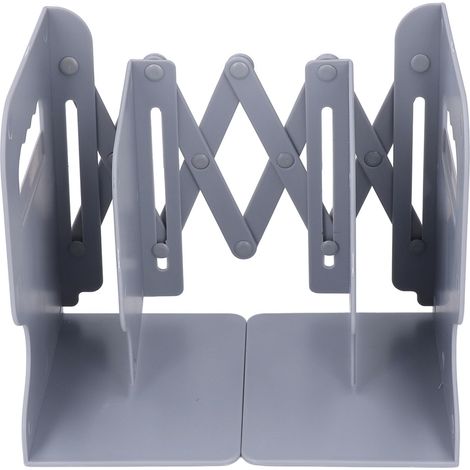Serre-livres réglable Gris PP antidérapant rétractable 21,5-49cm organiseur de bureau étagère maison école minimaliste moderne (1/5)
