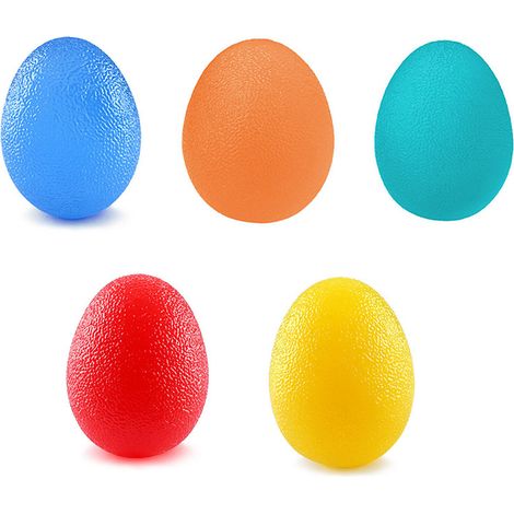 Boule de poignée en forme d'œuf, 5 pièces, thérapie des doigts, exercice de préhension, entraîneur de force, presser, soulager le Stress (1/5)