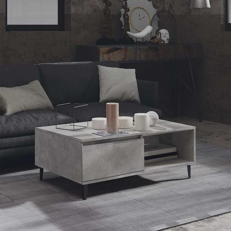 806008 vidaXL Coffee Table Concrete Grey 90x60x35 cm Engineered Wood (1/5)