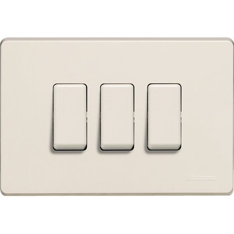 Plaque pour Triple Interrupteur, Blanc, 503/3/R/F (1/2)