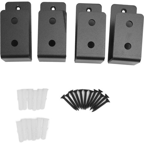 Lot de 4 supports de barrière de porte robustes en acier, barre de sécurité ouverte, support en U pour grange, abri de jardin ou garage.