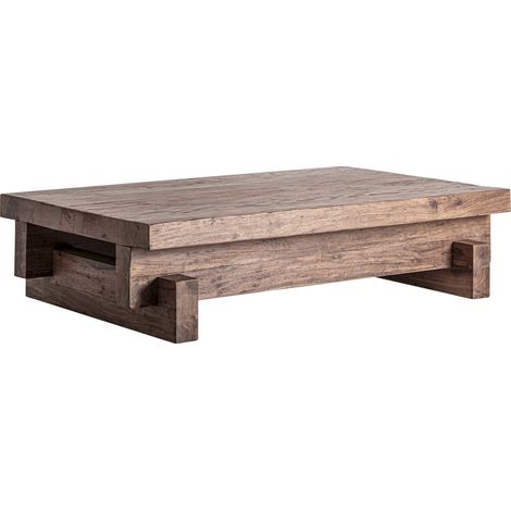 Table basse brutalist en bois de sal style contemporain marron - Marron bois de sal naturel (1/5)