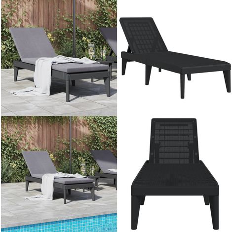 Sonnenliege Anthrazit 186x60x29 cm PP - Sonnenliege - Gartenliege - Außenliege - Poolliege - Relaxliege - Home & Living (1/5)