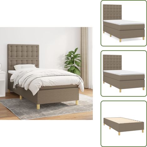 Cama de muelles ensacados - vidaXL Cama box spring con colchón tela gris taupe 90x190 cm - Cama de muelles gris