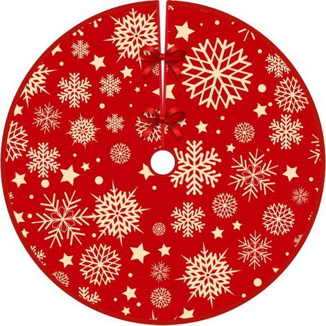 Jupe de sapin de Noël de 90 cm de diamètre, tabliers de fond pour sapin de Noël, décoration de sapin de Noël, décoration d'intérieur (Style 7) (1/5)