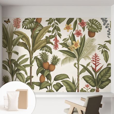 Tapete Vliestapete mit Kleber Wandtapete modern - Tapete mit Motiv - Tapete Schlafzimmer Exotische Natur 152x104 cm