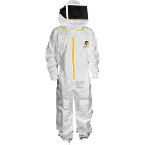 Art.234 Tuta apicoltura cotone 100% maschera quadrata staccabile S-XXXL - Bianco - S