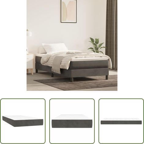 Sommeil profond - Matelas de lit à ressorts ensachés fermeté moyenne Gris foncé 100x200x20 cm (1/5)