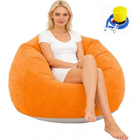 Pouf gonflable, fauteuil gonflable, canapé de plage avec pompe à air, chaise gonflable portable, canapé de plage gonflable étanche pour voyage, camping, piscine, plage (1/5)