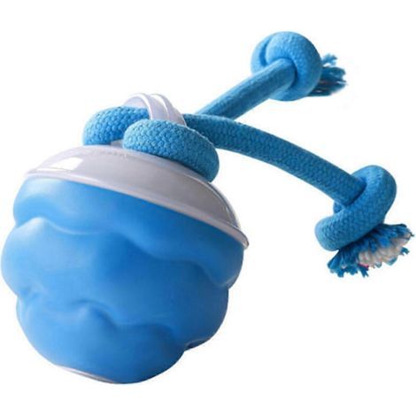 Balle interactive rechargeable pour chien, balle roulante activée par le mouvement pour petits chiens, idéale pour l'entraînement en intérieur et en extérieur et pour lutter contre l'ennui (bleue). (1/4)