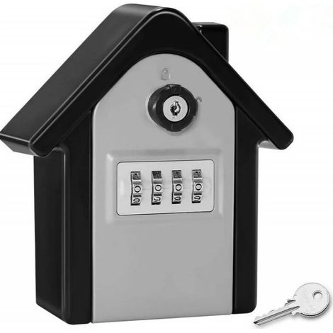 Key Safe Wall Mounted Key Box with Digital Code & Emergency Keys, Large Key Safe Box Outdoor Key Safe for Home, Office, Factory, Garages (Silver) (1/4)