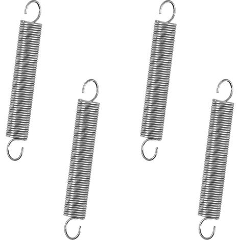 10 Pièces - Ressort De Traction - Acier Inoxydable - Double Crochet 90 Degrés Pour Fixation Et Assemblage Industriel Couleur Acier 0,8x8x55mm (1/5)