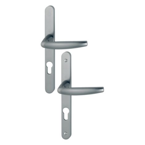 Ensemble sur plaques étroites 1530/300L argent - Section carré : 7 mm - Épaisseur de porte : 68/77 mm - Fonction : clé I plaque étroite - Saillie réduite : Non - HOPPE