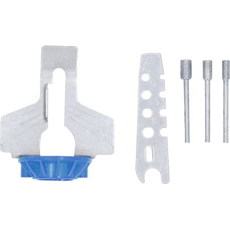 Kit d'affûtage de chaîne de tronçonneuse en acier rapide, outil rotatif bleu, ensemble de 3 pièces (1/5)