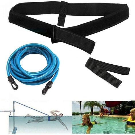 Ceinture De Natation - Ceinture De Résistance Pour Entraînement En Piscine - Adaptée Aux Piscines À Débordement - Réglable Pour Adultes Et Enfants - 1 Pièce (1/5)