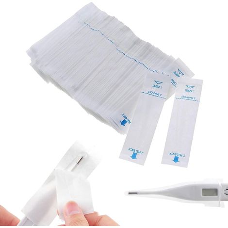 Lot de 100 capuchons de protection thermoscan - Thermomètre numérique - Couvercle de sonde - Capuchons de thermomètre électronique universel pour aisselles - Thermomètre électrique rectal (1/5)