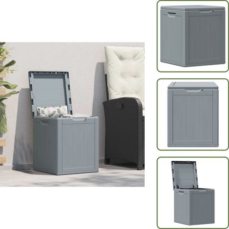 Caja de almacenamiento gris - vidaXL Caja de almacenaje para jardín 90L PP aspecto madera gris - Caja de almacenamiento PP