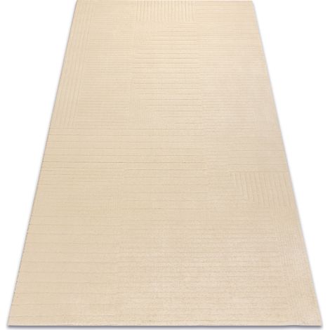 Tappeto in lana TEXTURA 488.16.LA100 OSTA - Linee, geometrica strutturale crema beige 160x230 cm