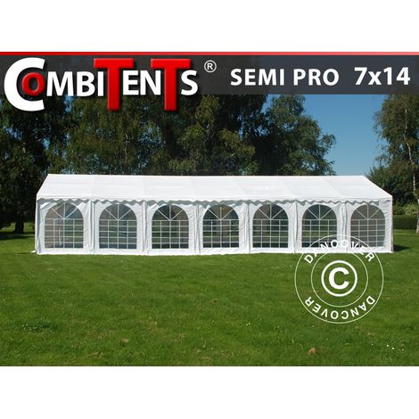 Tente de réception, SEMI PRO Plus CombiTents® 900 7x14m, 5-en-1, Blanc - Dancover (1/5)