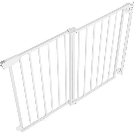 Mophorn Barrière de Sécurité Bébé, Largeur Ajustable 720-1085 mm, Barrière pour Animaux, Hauteur 920 mm, Fixation Murale avec Accessoires, Sans Barre Inférieure, pour Escaliers et Passages, Blanc (1/5)