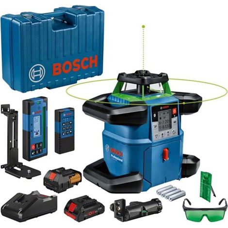 Laser rotatif Bosch Professional GRL 650 CHVG avec batterie, piles, cellule, lunettes, supports, platine, en coffret - 0601061V0