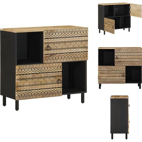 Buffet 80x33,5x75 cm bois de manguier brut massif - Buffet - Buffets - Armoire - Armoire (1/5)